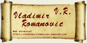 Vladimir Romanović vizit kartica